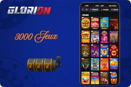 Catalogue Glorion Casino avec machines à sous, Megaways et achats de bonus